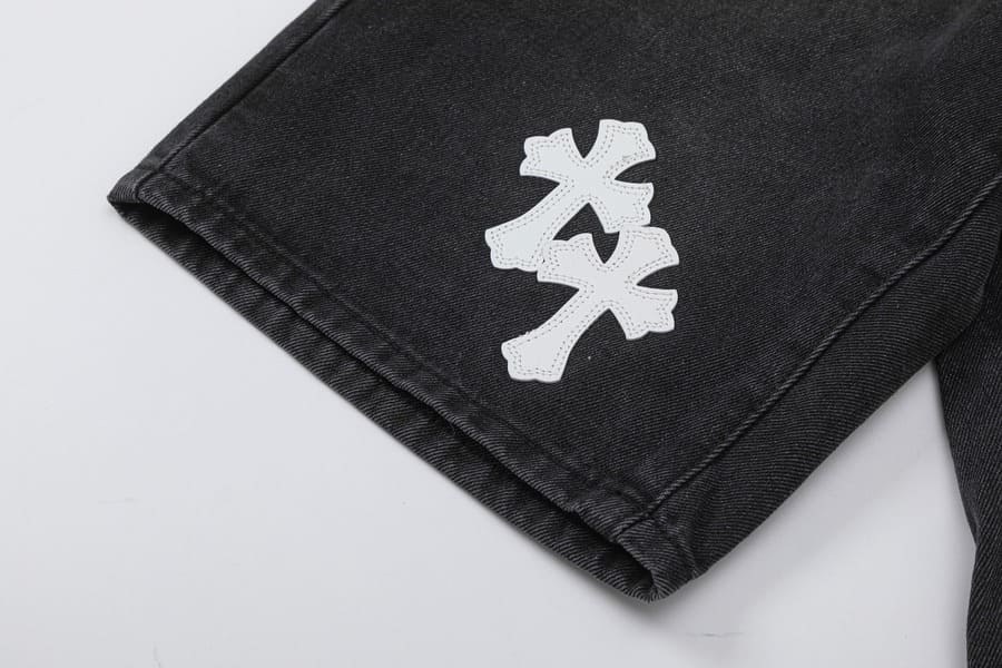 Bermuda Chrome Hearts Cross White Jeans